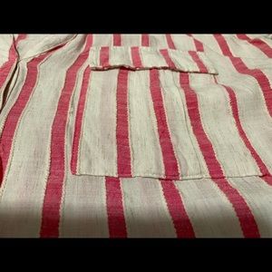 Maeve by Anthropologie pink and white striped top